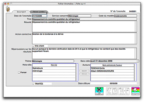 Anomalies et non-conformités